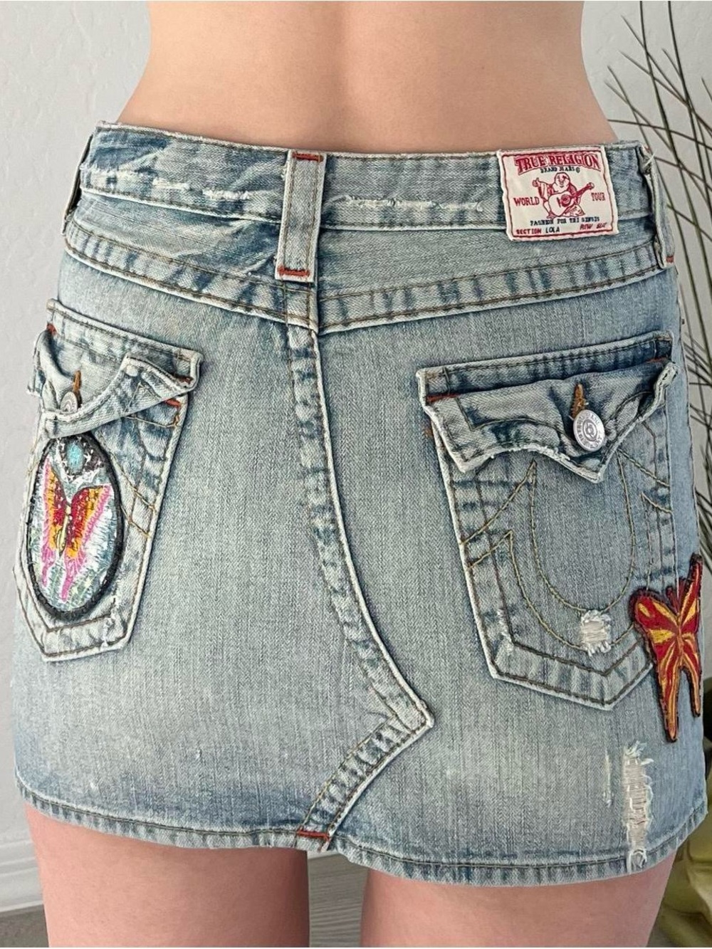 ✧ True Religion Patchwork Denim Mini Skirt ✧